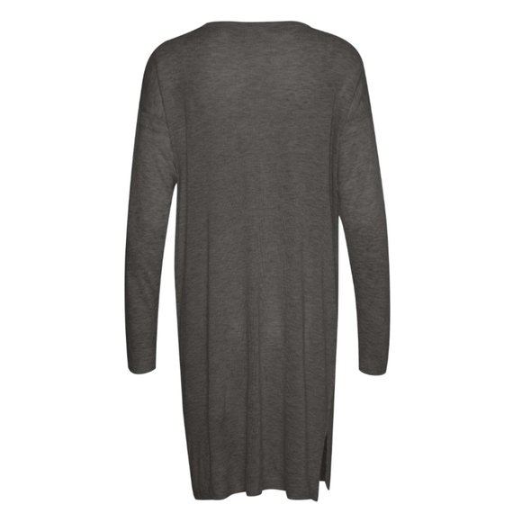 Kaffe Lightweight Long Sandra Cardigan In Grey - Picture 2 of 8